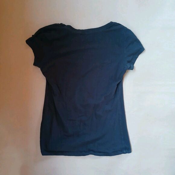 Active Basic V Neck Basic T Shirt  Large Black Short Sleeve Top Athleisure - Picture 2 of 5